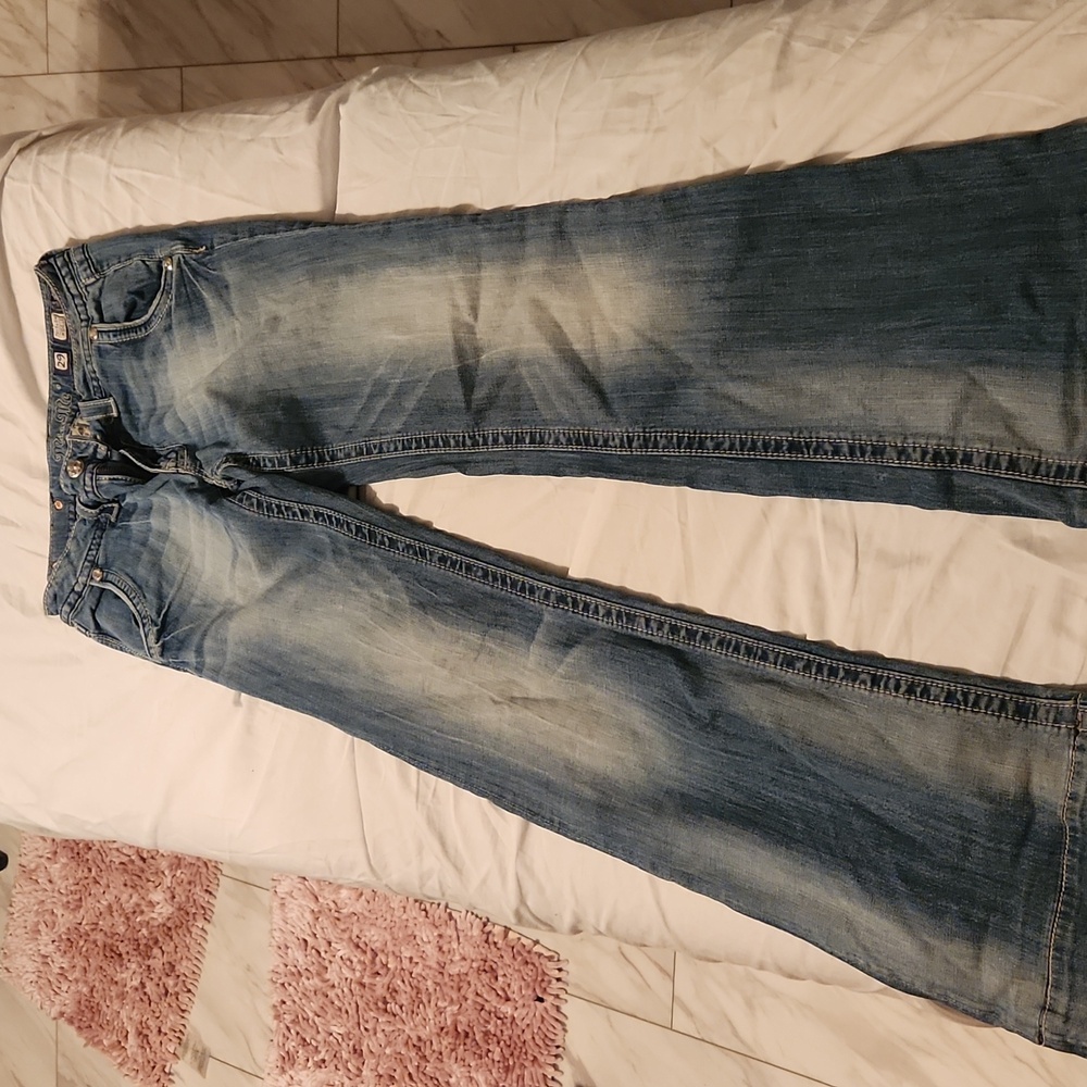 Miss Me Blue Denim Wide Leg Jeans - Picture 12 of 13
